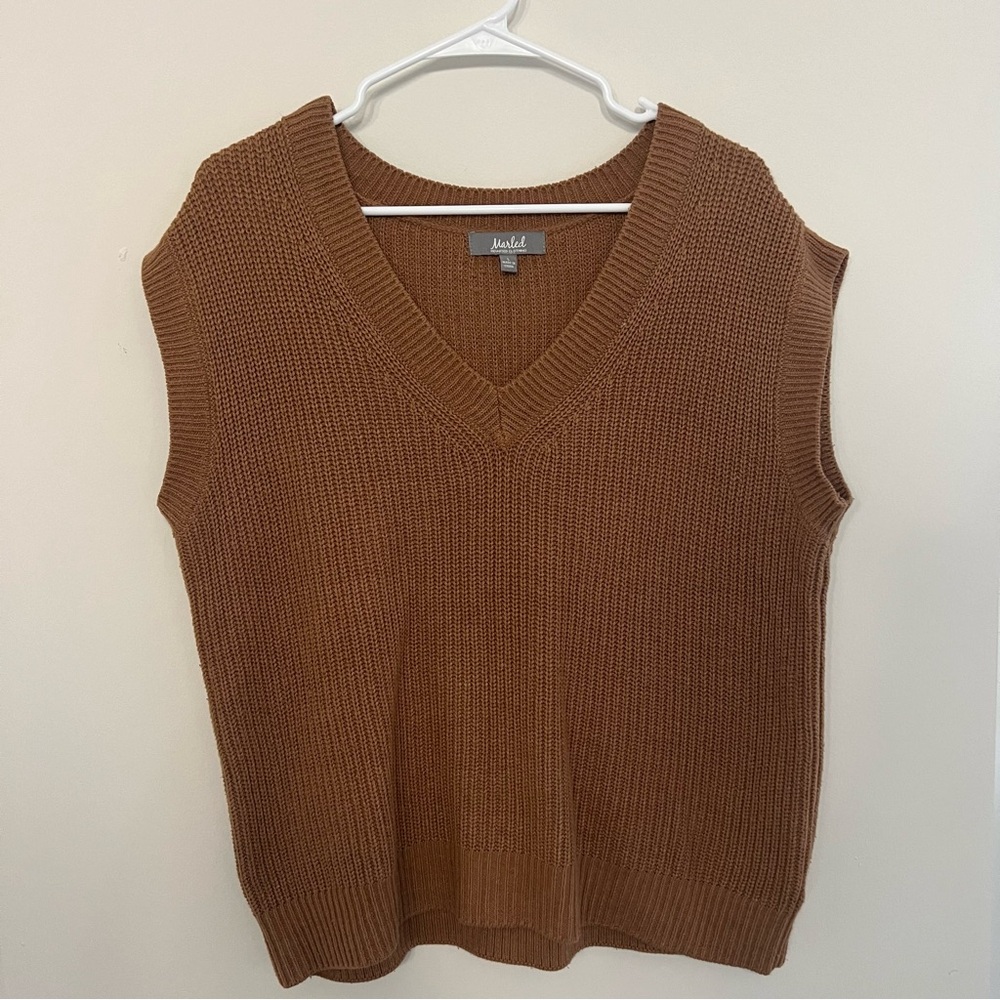 Tan Oversized Sweater Vest